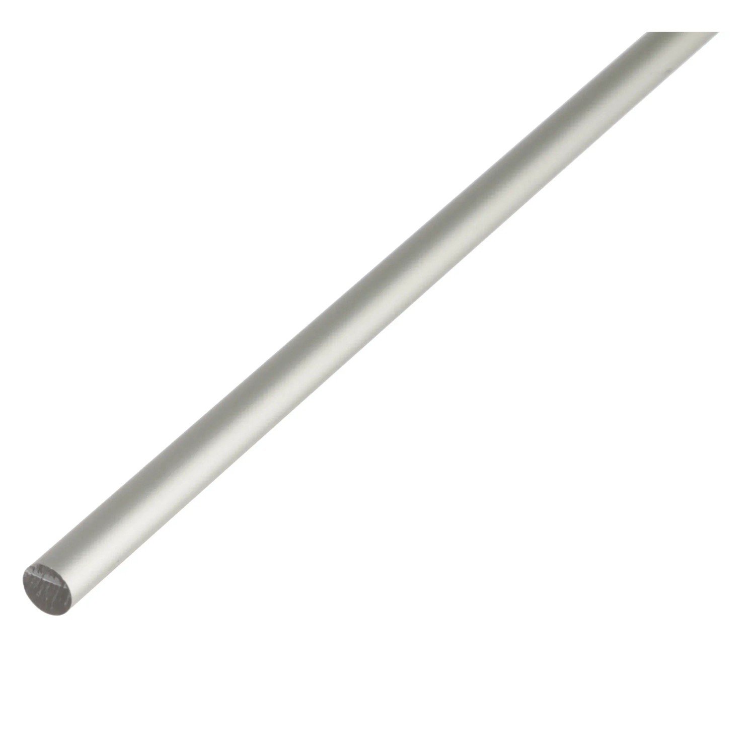 Srebrny, anodowany pręt okrągły aluminiowy, 8x8x1000 mm.