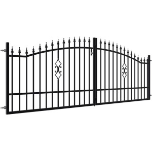 Brama Prato czarny mat 2 skrzydłowa 400x140 cm