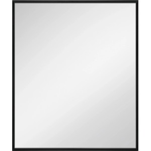 Prostokątne lustro z czarną ramą.