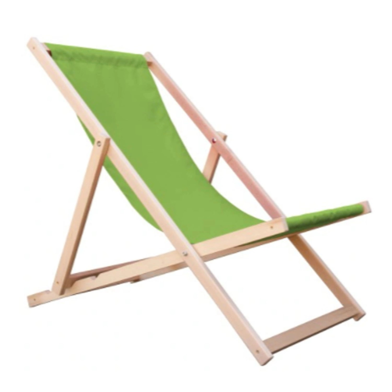 Leżak plażowy drewniany zielony