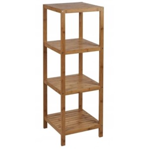 Bambusowy regał z 4 półkami do łazienki.