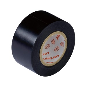 Czarna taśma izolacyjna, 25 mm x 10 m, do instalacji elektrycznych.
