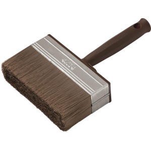 Pędzel t.b.t. z brązowym włosiem i brązową rączką.