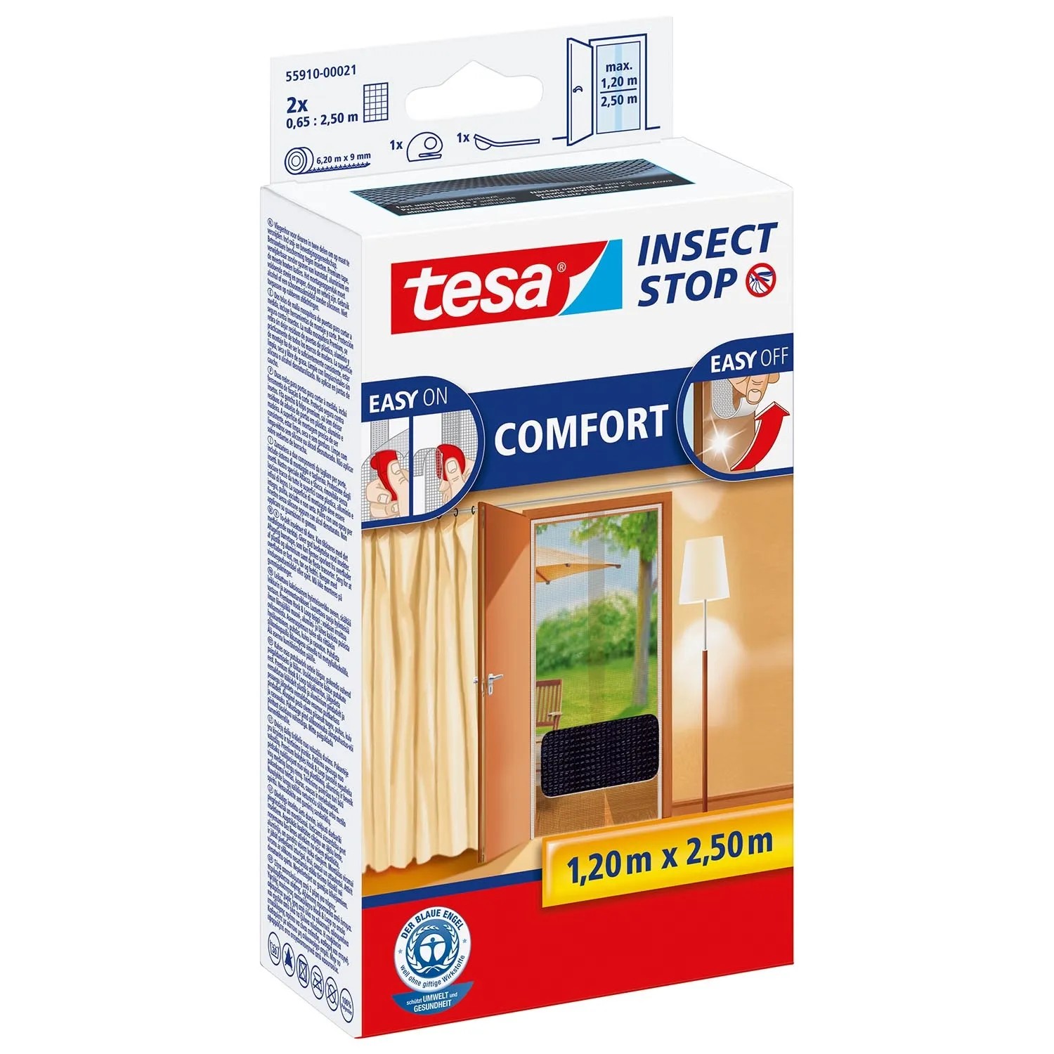Tesa Moskitiera drzwiowa Comfort  czarna - 120 x 250 cm