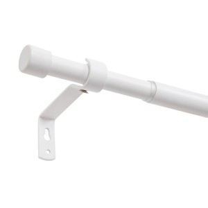 Biały karnisz t.b.t. z wspornikiem do zasłon i firan.