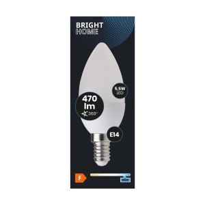 Żarówka LED E14 w kształcie łezki, 5,5W, 470 lumenów, ciepła biel.