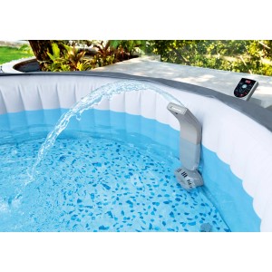 Wodospad LED Bestway LAY Z SPA w wannie z hydromasażem dla relaksujących efektów świetlnych i wodnych.