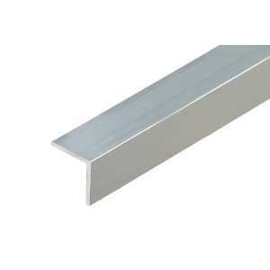 Srebrny profil kątowy z aluminium, zbliżenie.