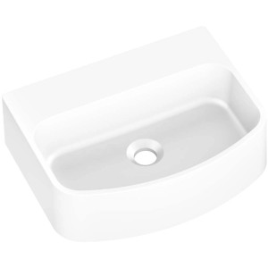 Umywalka nablatowa t.b.t. w kolorze białym, do nowoczesnych łazienek.