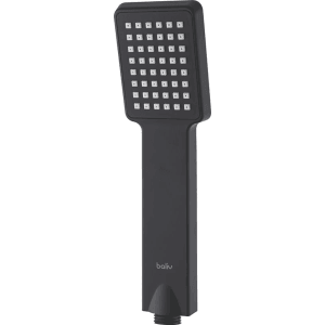 Czarna słuchawka prysznicowa t.b.t. do kolumn natryskowych, kwadratowa głowica.