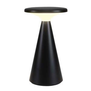 Czarna lampa stołowa t.b.t. do oświetlenia dekoracyjnego.