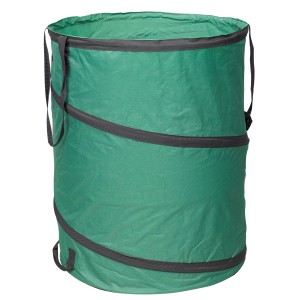 Zielony worek ogrodowy Pop Up o pojemności 150 l do zbierania odpadów ogrodowych.