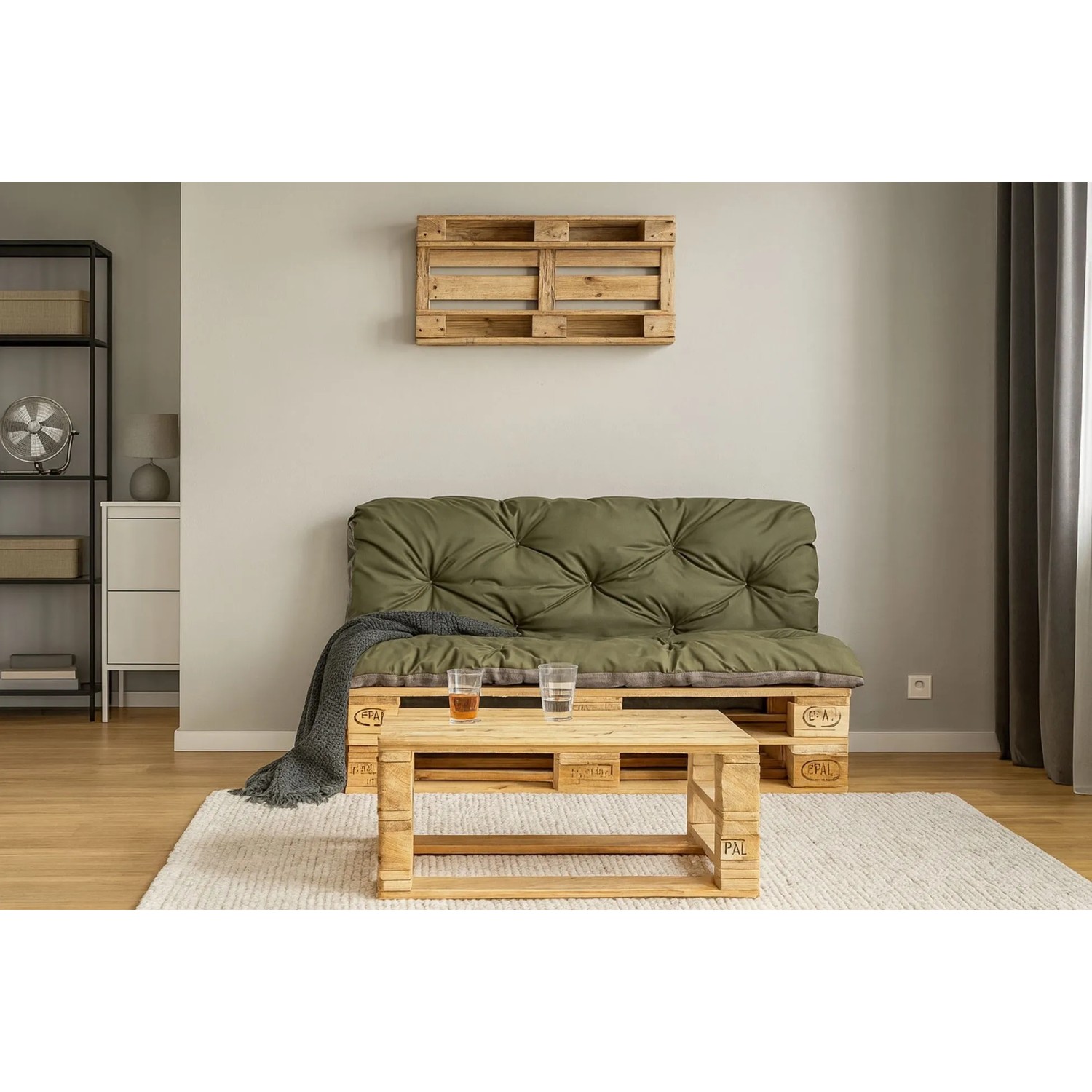 Setgarden Enkel Poduszka na palety 120x60 + 120x40 cm Zielona_5