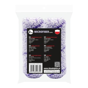 Dwa wałki malarskie t.b.t. z mikrofibry, wzór fioletowo-biały, do prac malarskich.