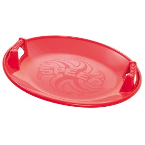 Czerwony ślizg t.b.t. z uchwytami dla dzieci.