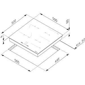 Pyramis Płyta indukcyjna PHI62432FMB czarna 59 cm
