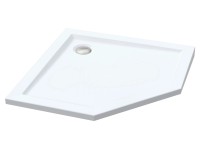 Brodzik pięciokątny Sirius Slim biały 80 cm x 80 cm x 5 cm