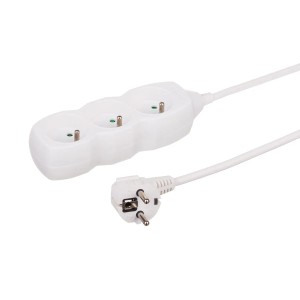 Düwi Przedłużacz listwowy 3-gniazdowy 2P+Z 3x1,0 mm2 biały 1,5 m