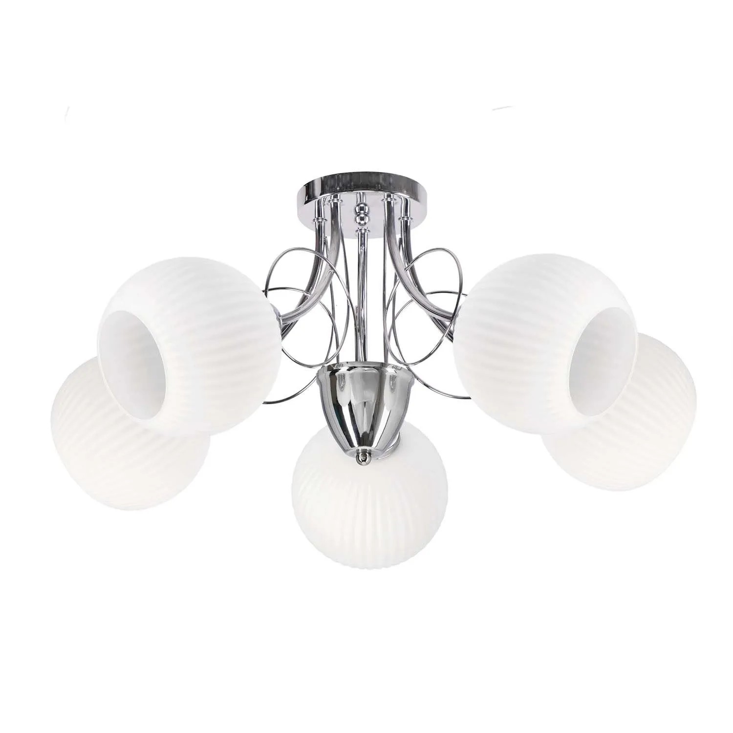 Candellux Lampa sufitowa TARTINE chromowa 5xE27 40W klosz biały