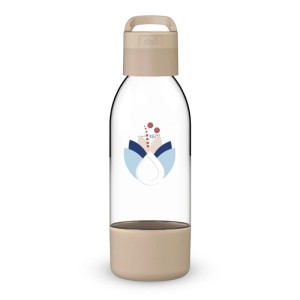 Dafi Butelka do saturatora PushAir Kwiaty cappuccino z uchwytem - 0,5 l