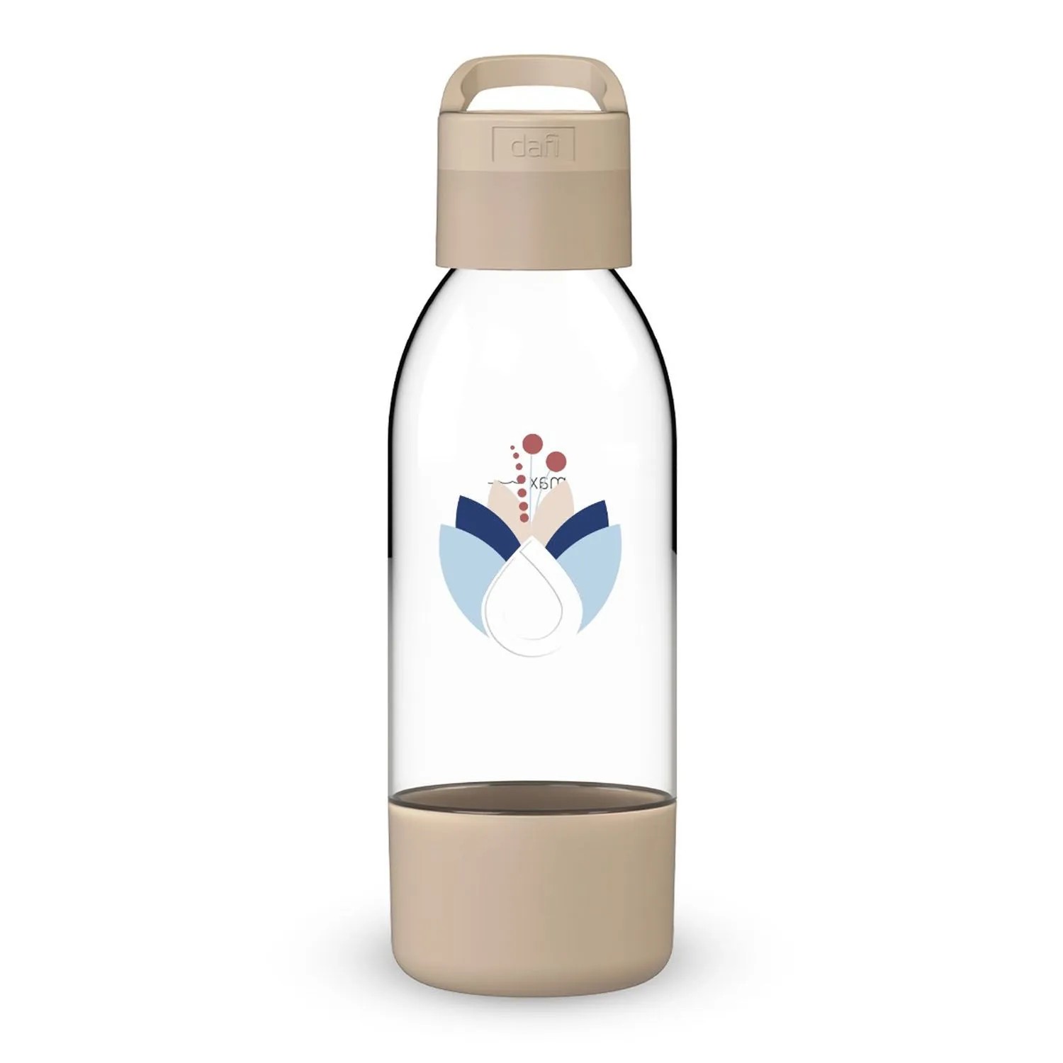 Dafi Butelka do saturatora PushAir Kwiaty cappuccino z uchwytem - 0,5 l