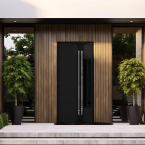 Wiśniowski Drzwi zewnętrzne Tornado Lustro pochwyt Black 80L