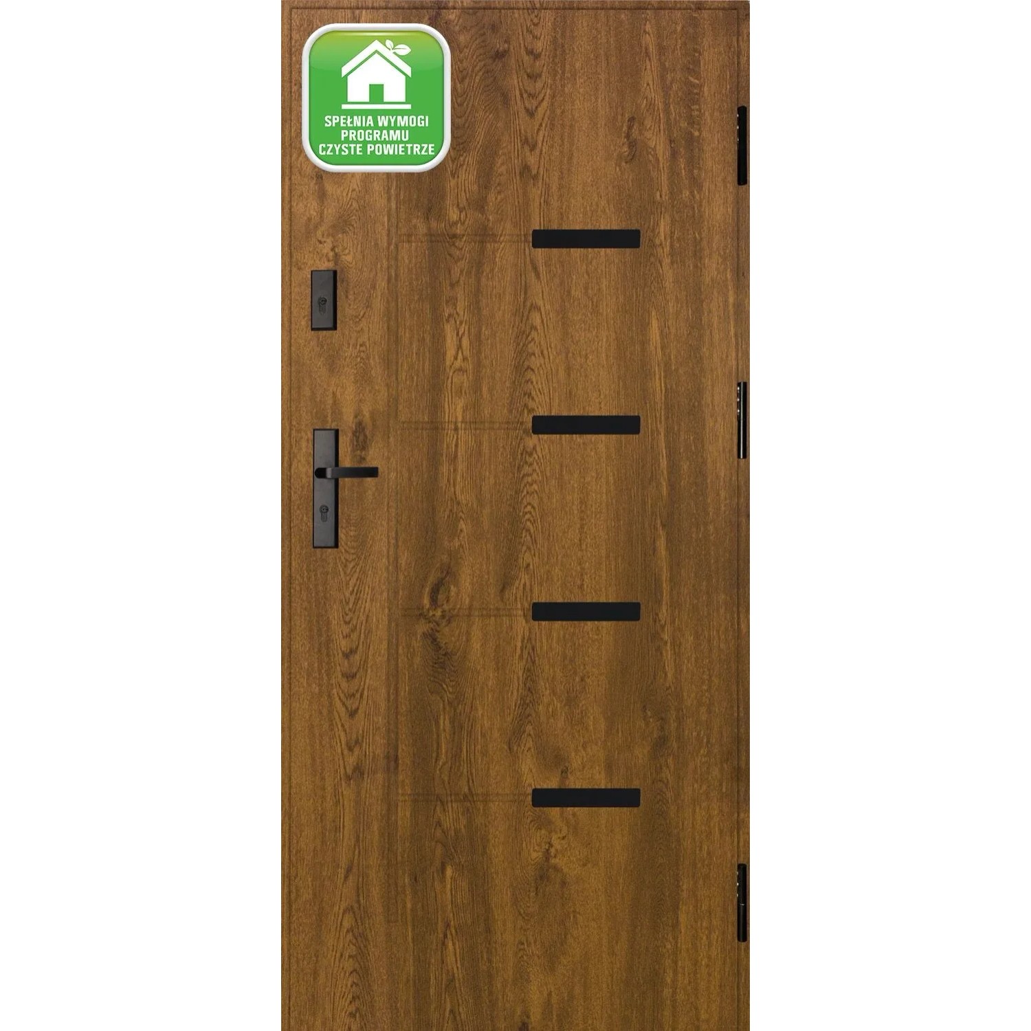 Splendoor Drzwi zewnętrzne Onyks Orzech 80P otwierane na zewn. 93x208