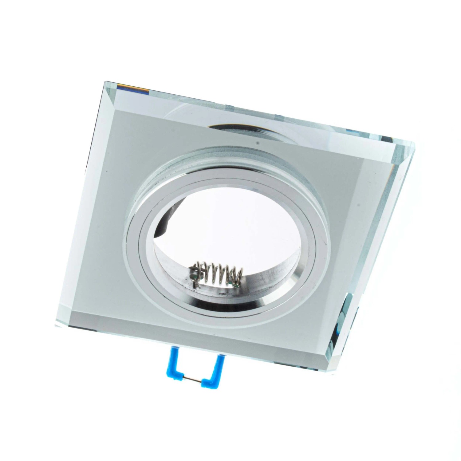 Eko-Light Oczko sufitowe szklane 1xGU10 max. 9W LED kwadratowe srebrne