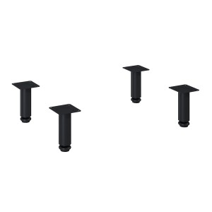 Zestaw czterech czarnych nóżek meblowych do mebli łazienkowych t.b.t.