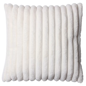 Biała poduszka t.b.t. z prążkowaną teksturą do salonu i sypialni.