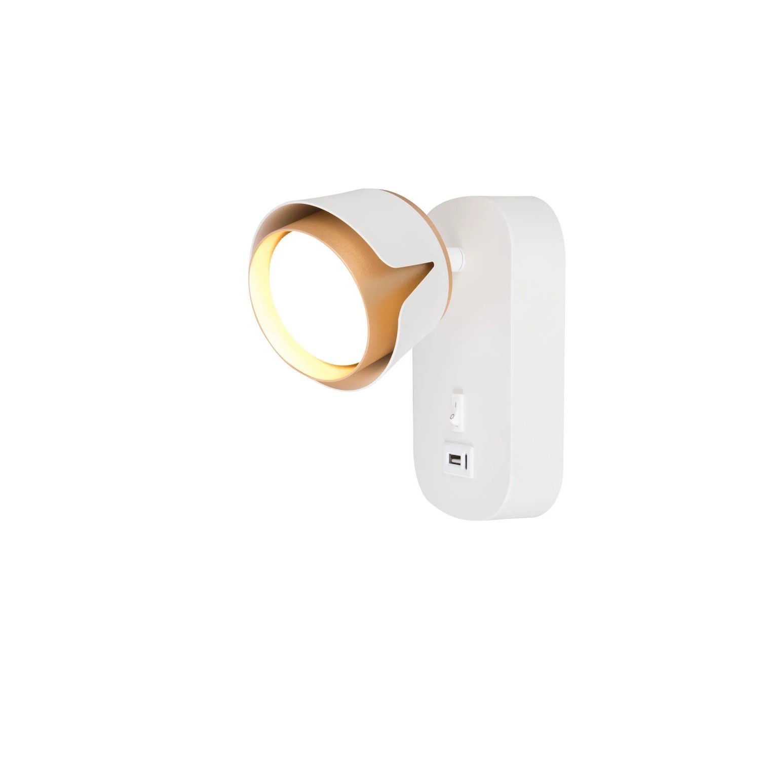 DPM Kinkiet do czytania 1xGU10 USB max. 35W biało-złoty