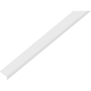 Biały kątownik nierównoramienny Alberts z tworzywa sztucznego, 7x19x1000 mm.