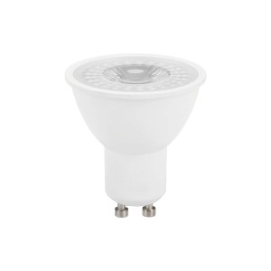 Biała żarówka LED t.b.t. GU10 do użytku wewnętrznego.