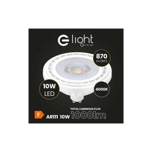 Biała żarówka LED GU10, 10W, 4000K, 870 lumenów. Energooszczędna i trwała.