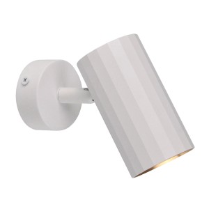 Biały kinkiet/reflektor ścienny t.b.t., regulowany, do użytku wewnętrznego.