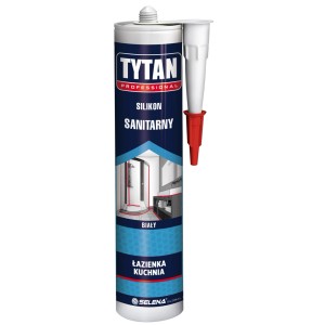 Tytan Silikon sanitarny, tuba z aplikatorem, do łazienki i kuchni.