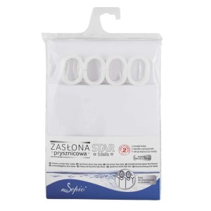 Zapakowana biała t.b.t. z kółkami do prysznica.