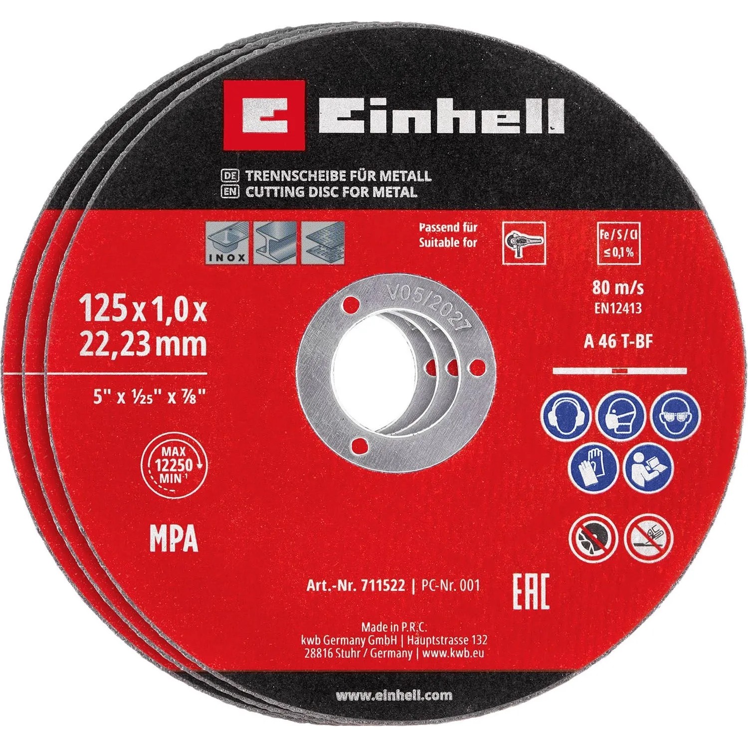 Einhell Tarcza do metalu 125 mm - 5 szt.