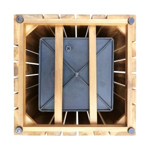 Donica kwadratowa drewniana Vicenza akacja - 32x32x32 cm