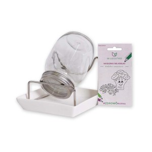 t.b.t. Zestaw do kiełkowania nasion ze słoikiem, sitkiem i paczką nasion.