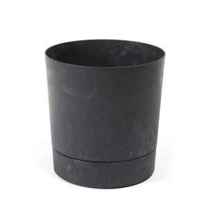 Czarna doniczka t.b.t. do użytku wewnątrz i na zewnątrz.