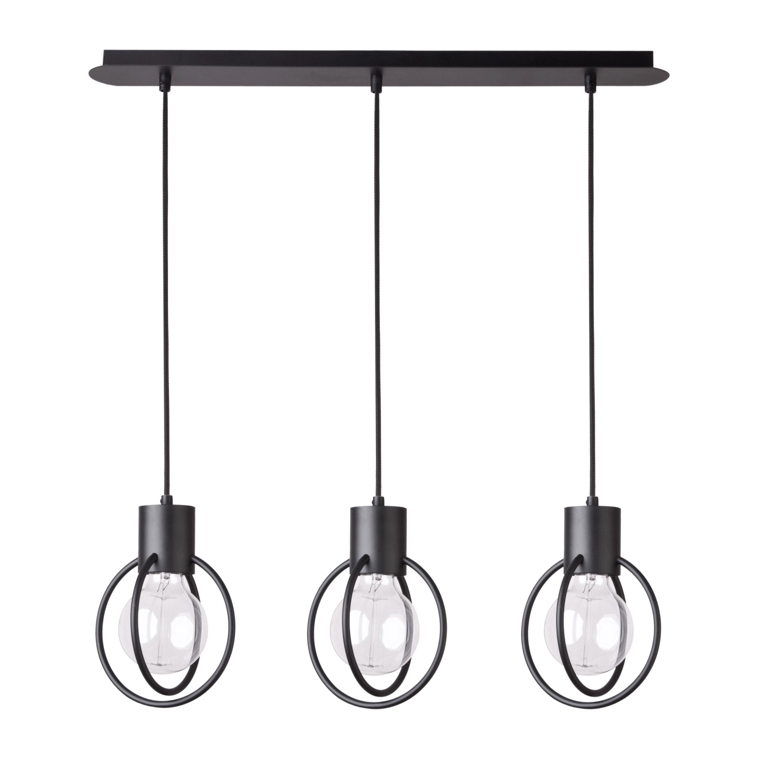 Sigma Lampa wisząca RIVER KOŁO czarna 3xE27