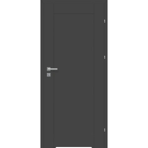 Szare drzwi wewnętrzne z srebrną klamką. Prosty design do Twojego domu.