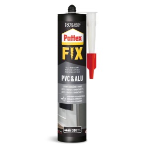 Klej Pattex Fix do PVC i aluminium, zbliżenie kleju montażowego.