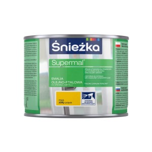 Puszka żółtej emalii Śnieżka Supermal, do drewna i metalu.