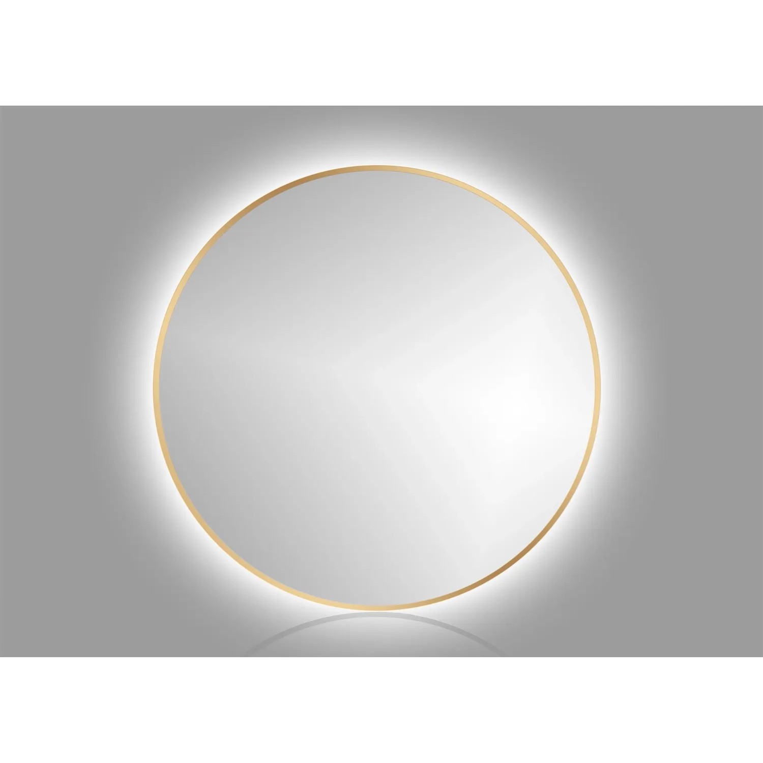 Lustro z LED Round Line Cosmetic złota rama 80