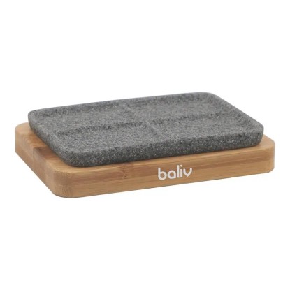 Baliv Mydelniczka szara na bambusowej podstawce