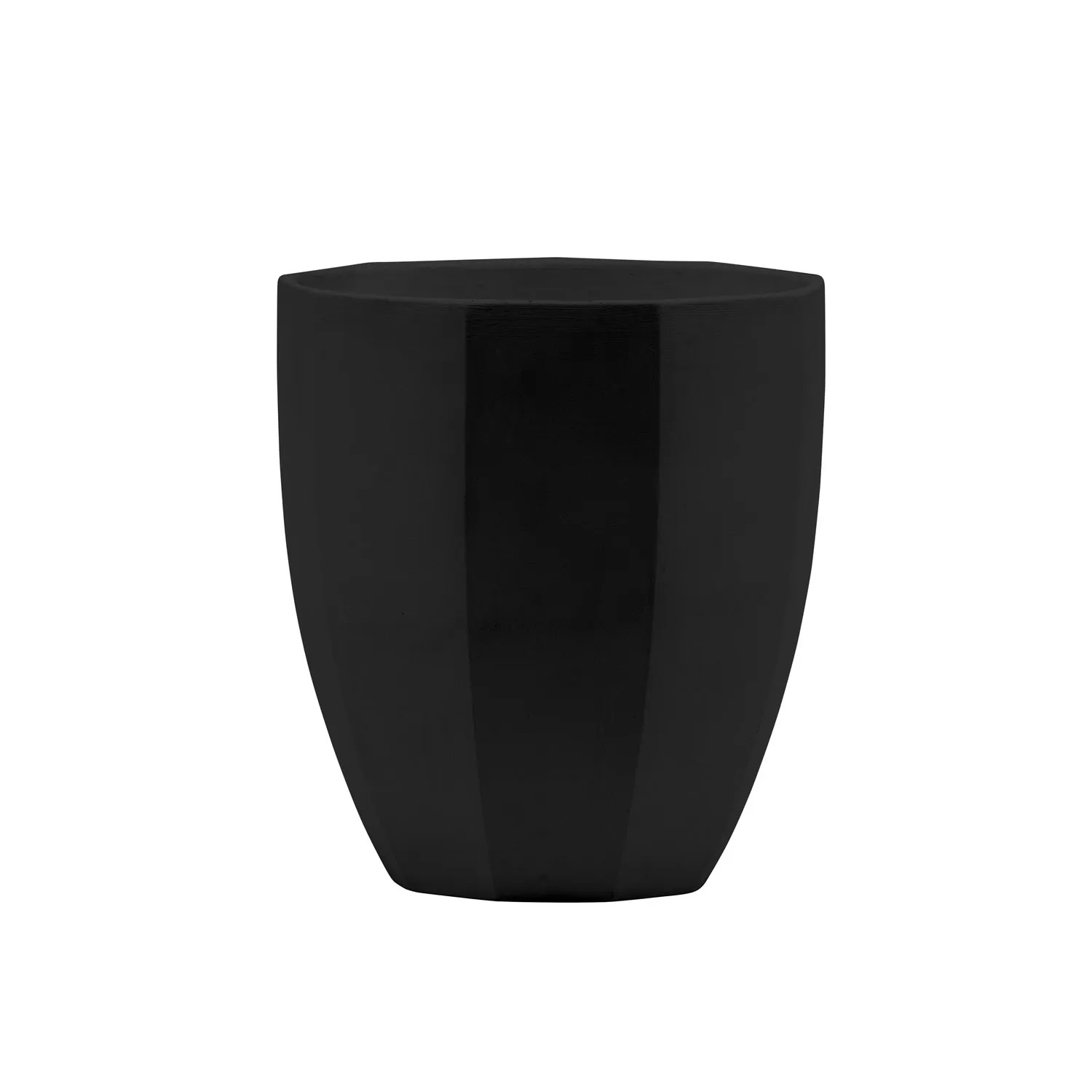 Doniczka z podstawką Dwunastokąt czarna mat - 20 cm