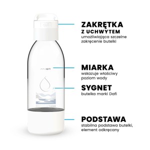 Dafi Butelka do saturatora PushAir Laguna biała z uchwytem - 0,5 l