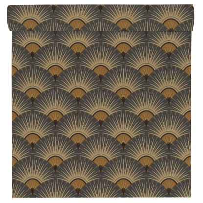 Tapeta winylowa na flizelinie ART DECO grafitowa